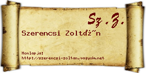 Szerencsi Zoltán névjegykártya